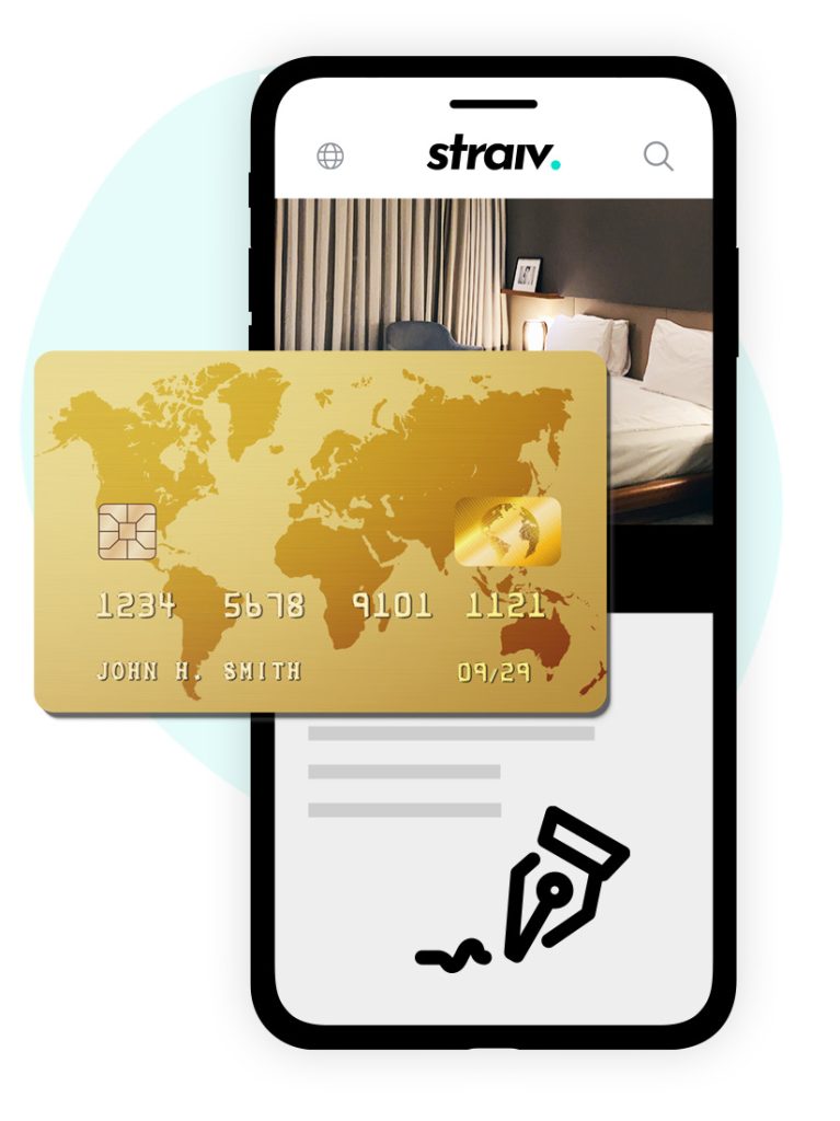 Smartphone-Mockup mit Kreditkarte: Digitale Unterschriften über das SCA-Verfahren verifizieren