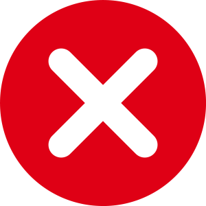 Roter Kreis mit Kreuz als Symbol für Nachteile